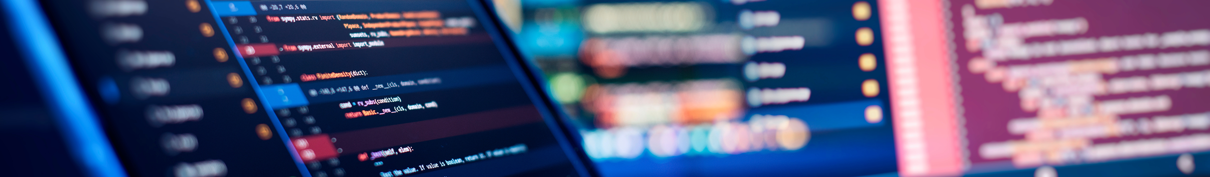 Programming code on screen within a software development interface