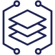 Integrated DevSecOps icon focused on development, security, and operations