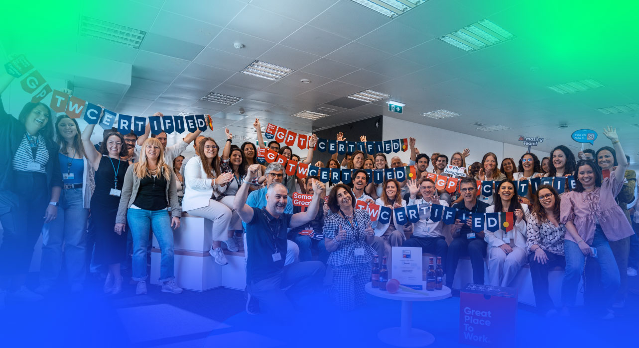 Team celebrating Great Place to Work certification